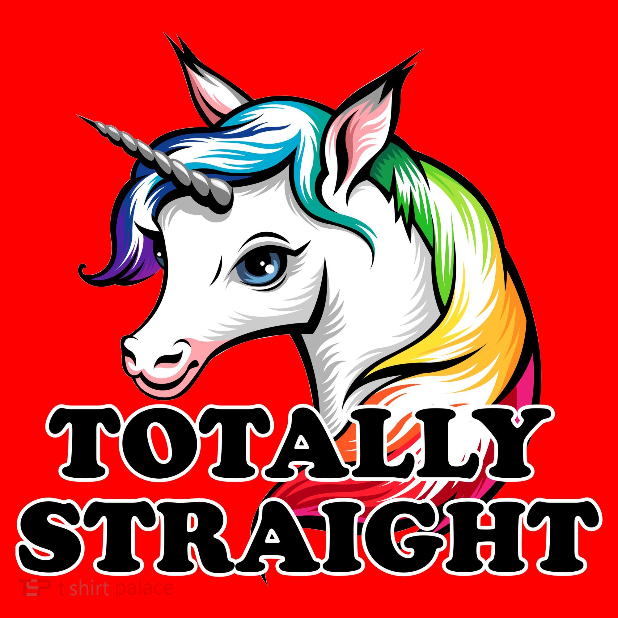 Totally Straight Unicorn Rainbow Santa Hat