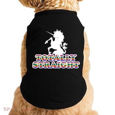 Totally Straight Unicorn Rainbow Pride Doggie Tank