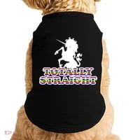 Totally Straight Unicorn Rainbow Pride Doggie Tank thumb 0