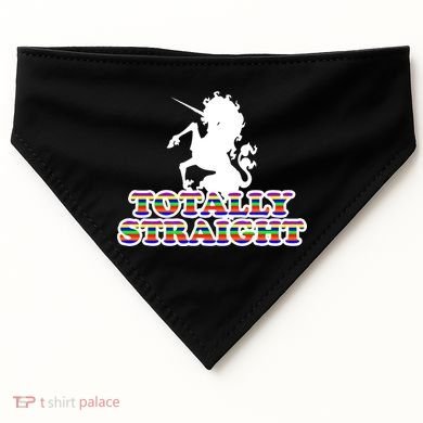Totally Straight Unicorn Rainbow Pride USA-Made Doggie Bandana