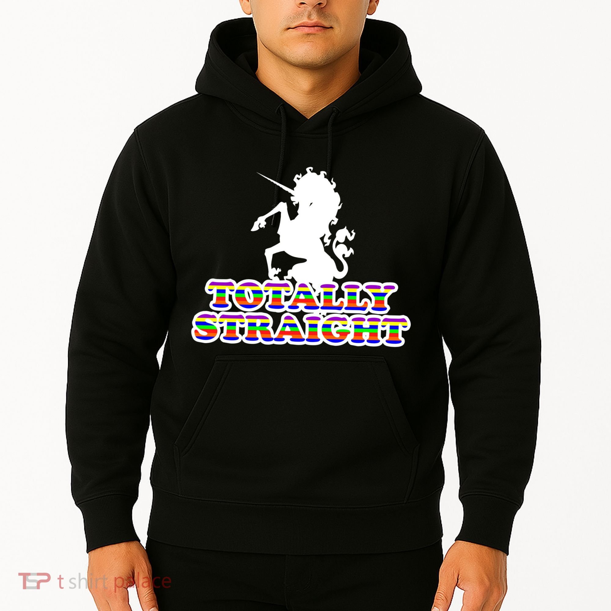 Totally Straight Unicorn Rainbow Pride Hoodie