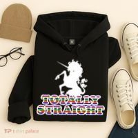 Totally Straight Unicorn Rainbow Pride Hoodie thumb 4
