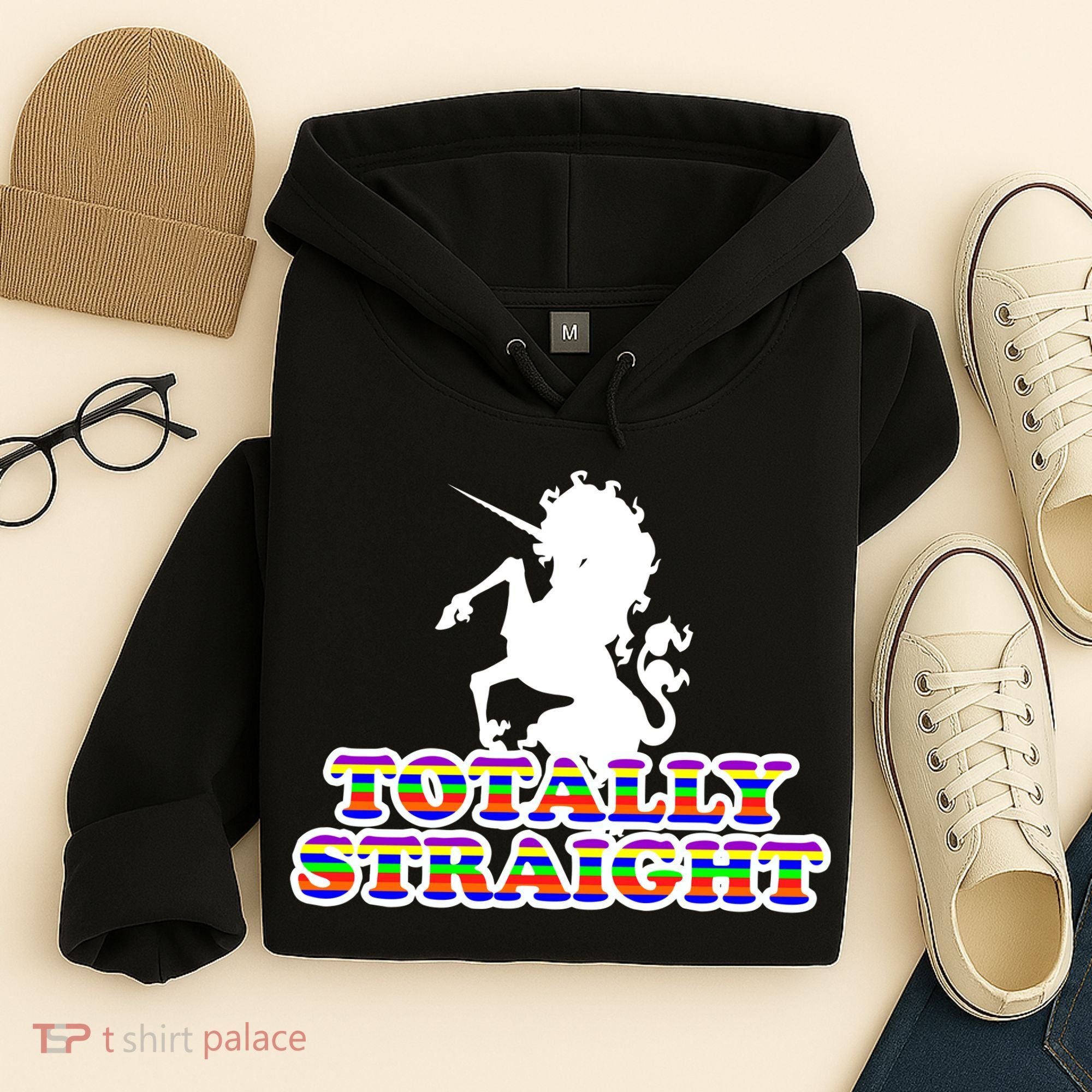 Totally Straight Unicorn Rainbow Pride Hoodie
