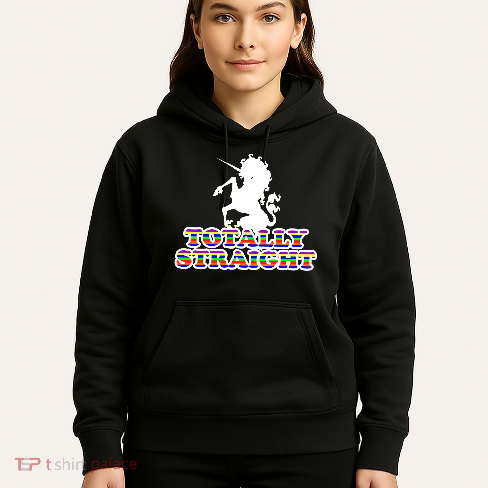 Totally Straight Unicorn Rainbow Pride Hoodie