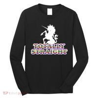 Totally Straight Unicorn Rainbow Pride Long Sleeve Shirt thumb 0