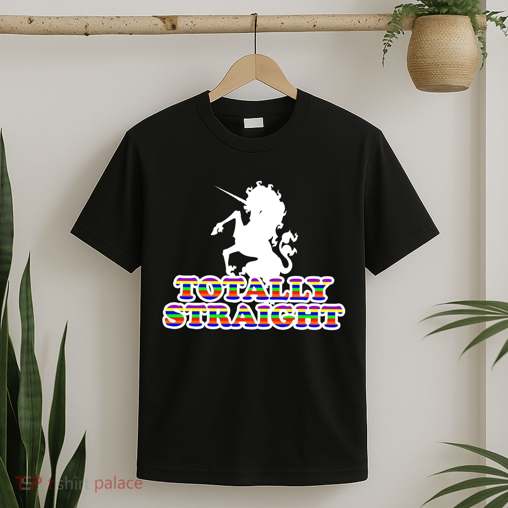 Totally Straight Unicorn Rainbow Pride T-Shirt