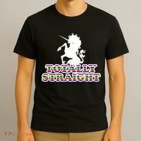 Totally Straight Unicorn Rainbow Pride T-Shirt thumb 3