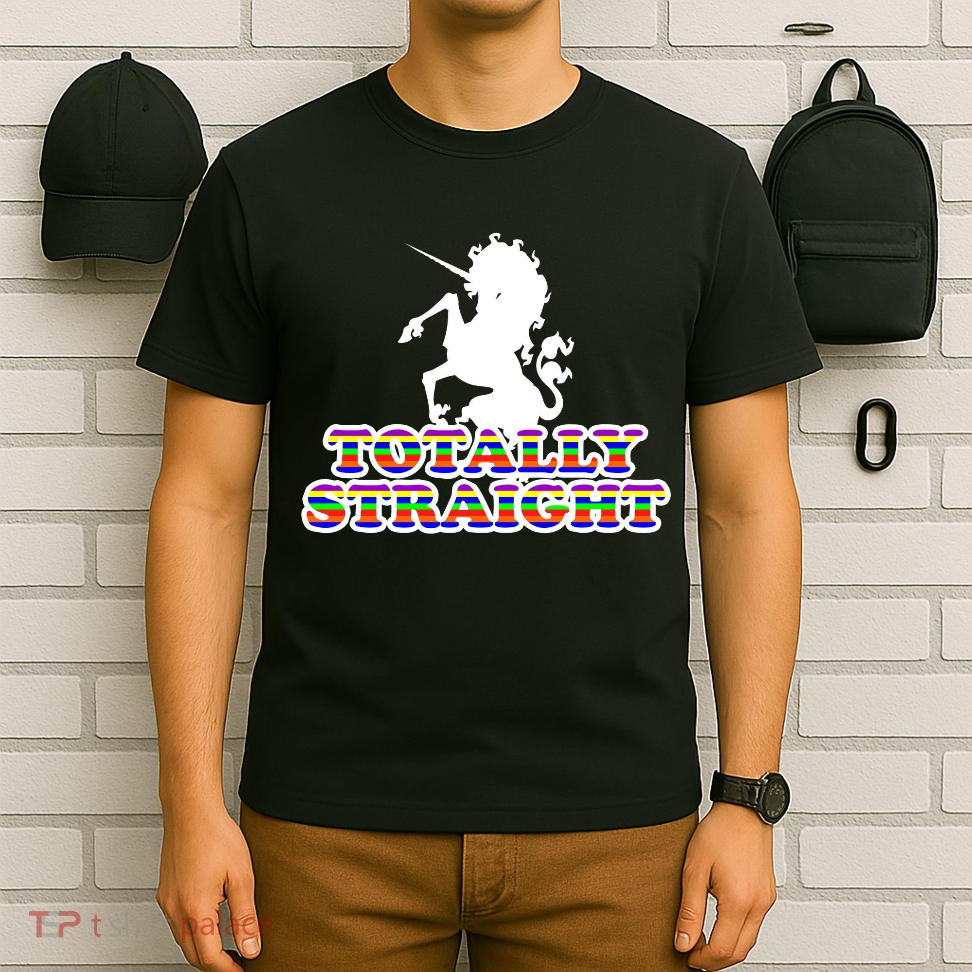 Totally Straight Unicorn Rainbow Pride T-Shirt