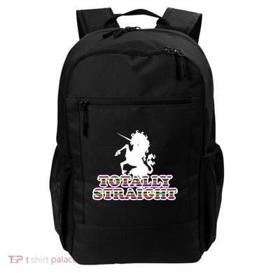 Totally Straight Unicorn Rainbow Pride Backpack