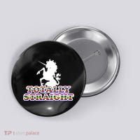 Totally Straight Unicorn Rainbow Pride Button thumb 0