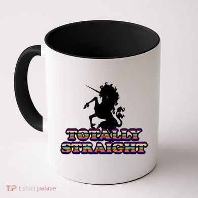 Totally Straight Unicorn Rainbow Pride Coffee Mug