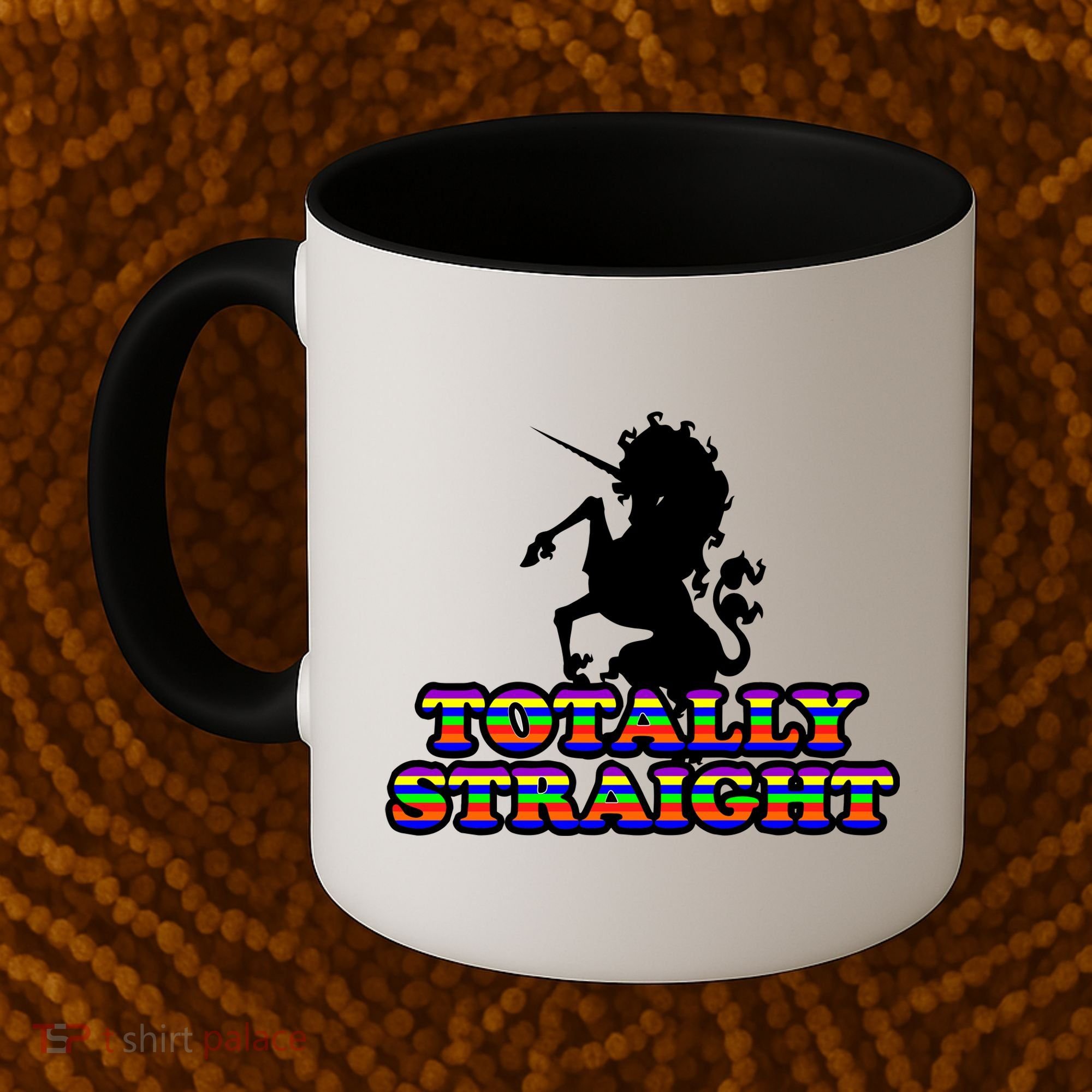 Totally Straight Unicorn Rainbow Pride Coffee Mug