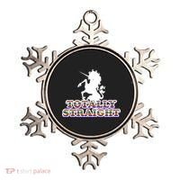 Totally Straight Unicorn Rainbow Pride Ornament thumb 0