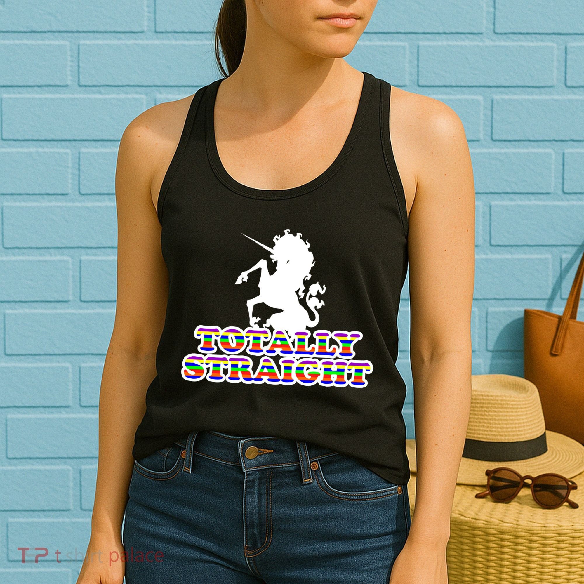 Totally Straight Unicorn Rainbow Pride Women's Tank Top