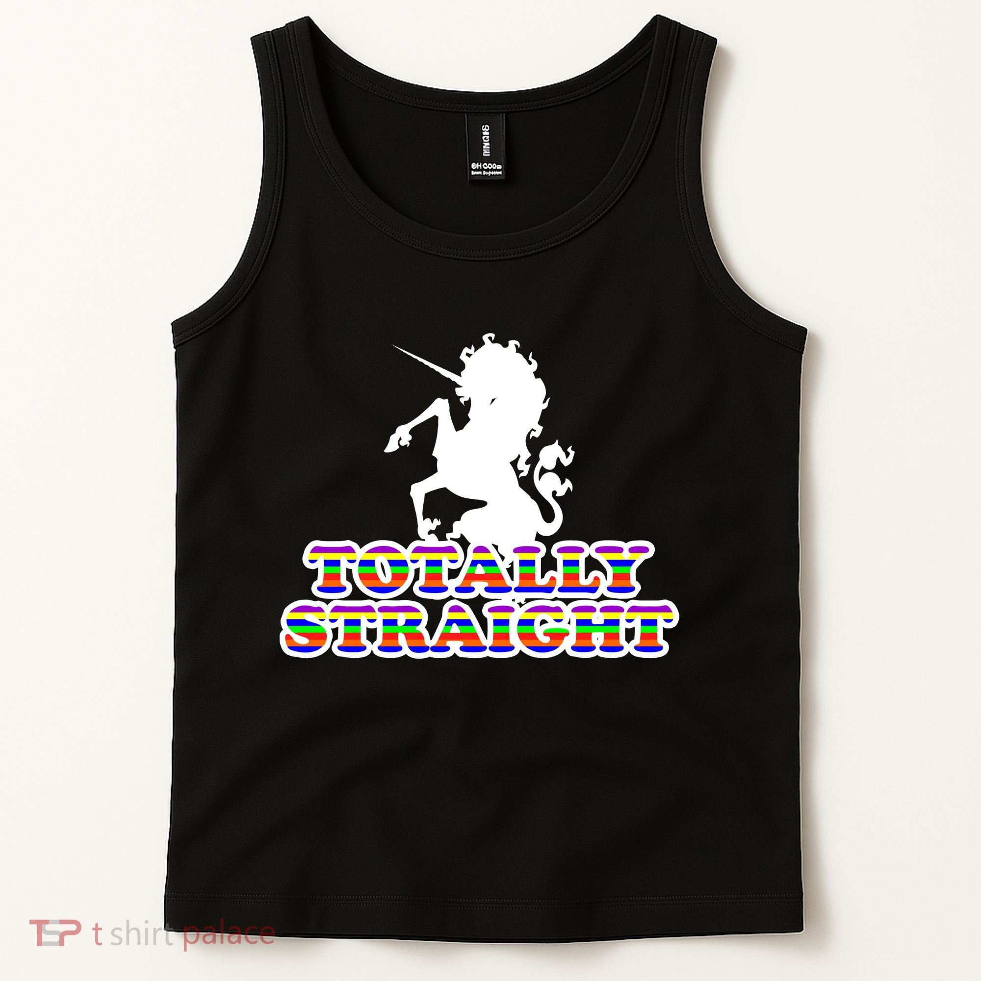Totally Straight Unicorn Rainbow Pride Tank Top