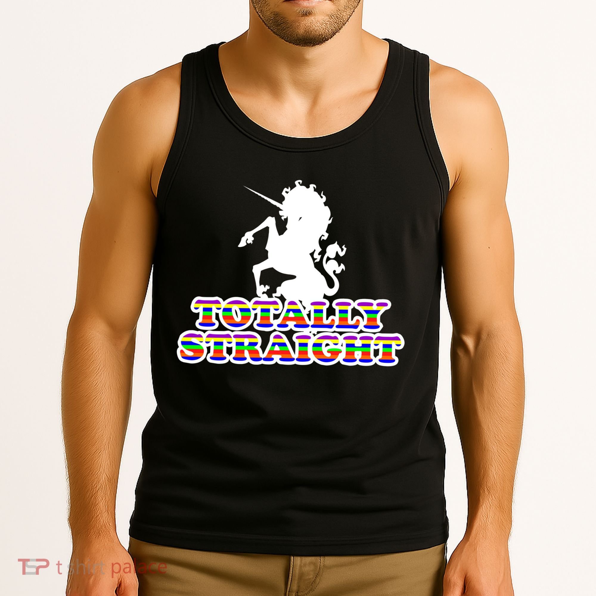 Totally Straight Unicorn Rainbow Pride Tank Top