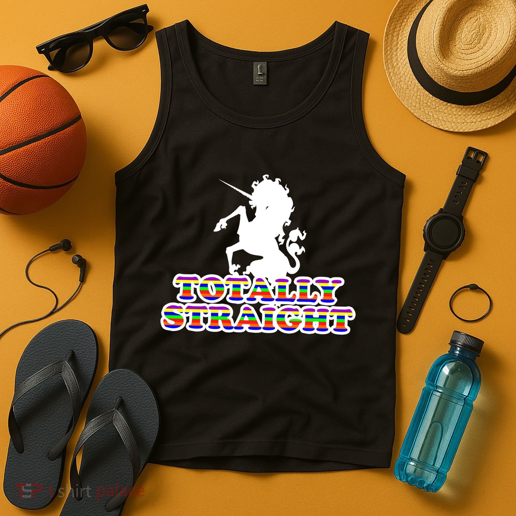 Totally Straight Unicorn Rainbow Pride Tank Top