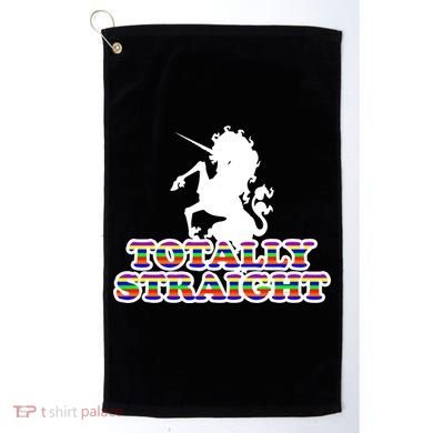 Totally Straight Unicorn Rainbow Pride Golf Towel
