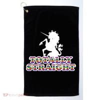 Totally Straight Unicorn Rainbow Pride Golf Towel thumb 0