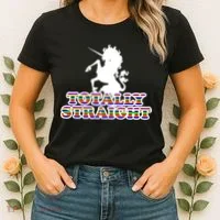 Totally Straight Unicorn Rainbow Pride Women's T-Shirt thumb 2