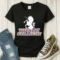 Totally Straight Unicorn Rainbow Pride Women's T-Shirt thumb 3