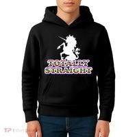 Totally Straight Unicorn Rainbow Pride Kids Hoodie thumb 4