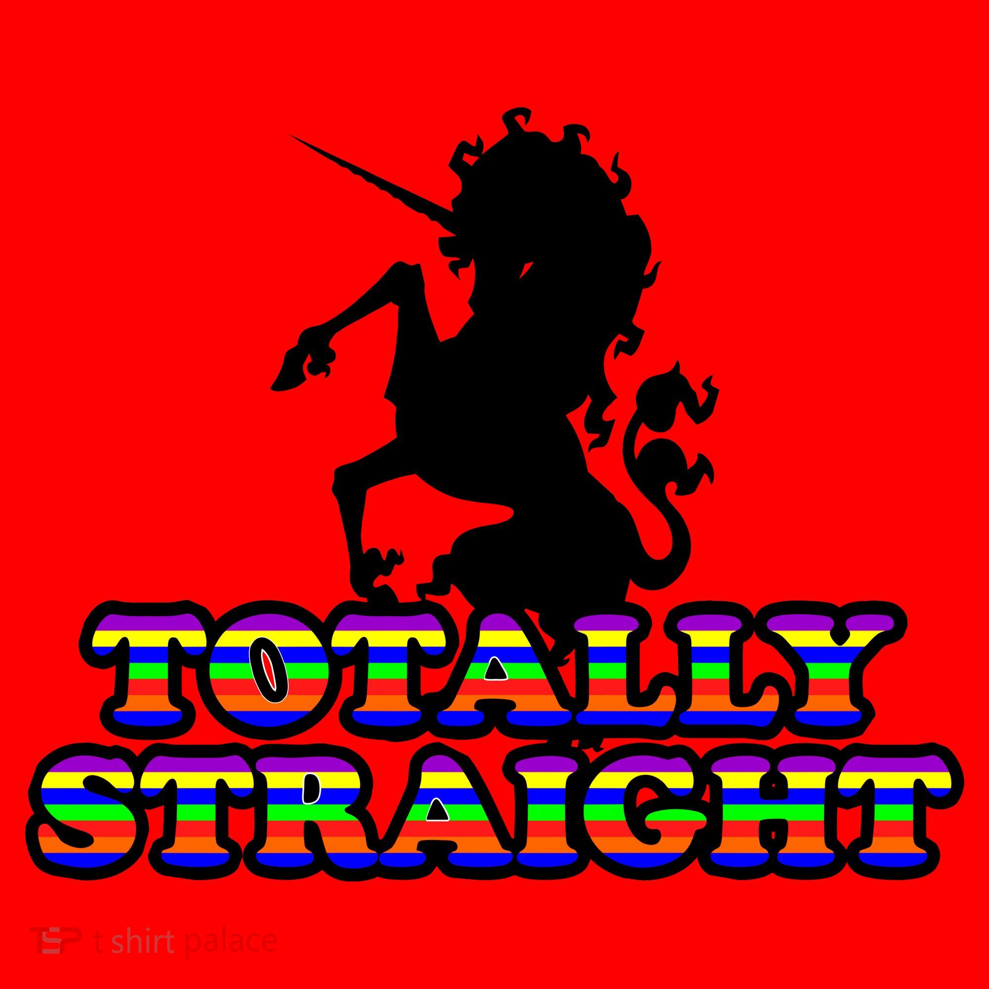 Totally Straight Unicorn Rainbow Pride Santa Hat