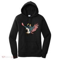 Trump On Usa Eagle Cute Us 4th Of July Funny American Gift Meaningful Gift Women's Hoodie thumb 0