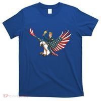 Trump On Usa Eagle Cute Us 4th Of July Funny American Gift Meaningful Gift T-Shirt thumb 0