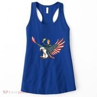 Trump On Usa Eagle Cute Us 4th Of July Funny American Gift Meaningful Gift Women's Tank Top thumb 0