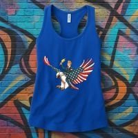 Trump On Usa Eagle Cute Us 4th Of July Funny American Gift Meaningful Gift Women's Tank Top thumb 3
