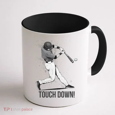 Touch Down Baseball Home Run Coffee Mug back