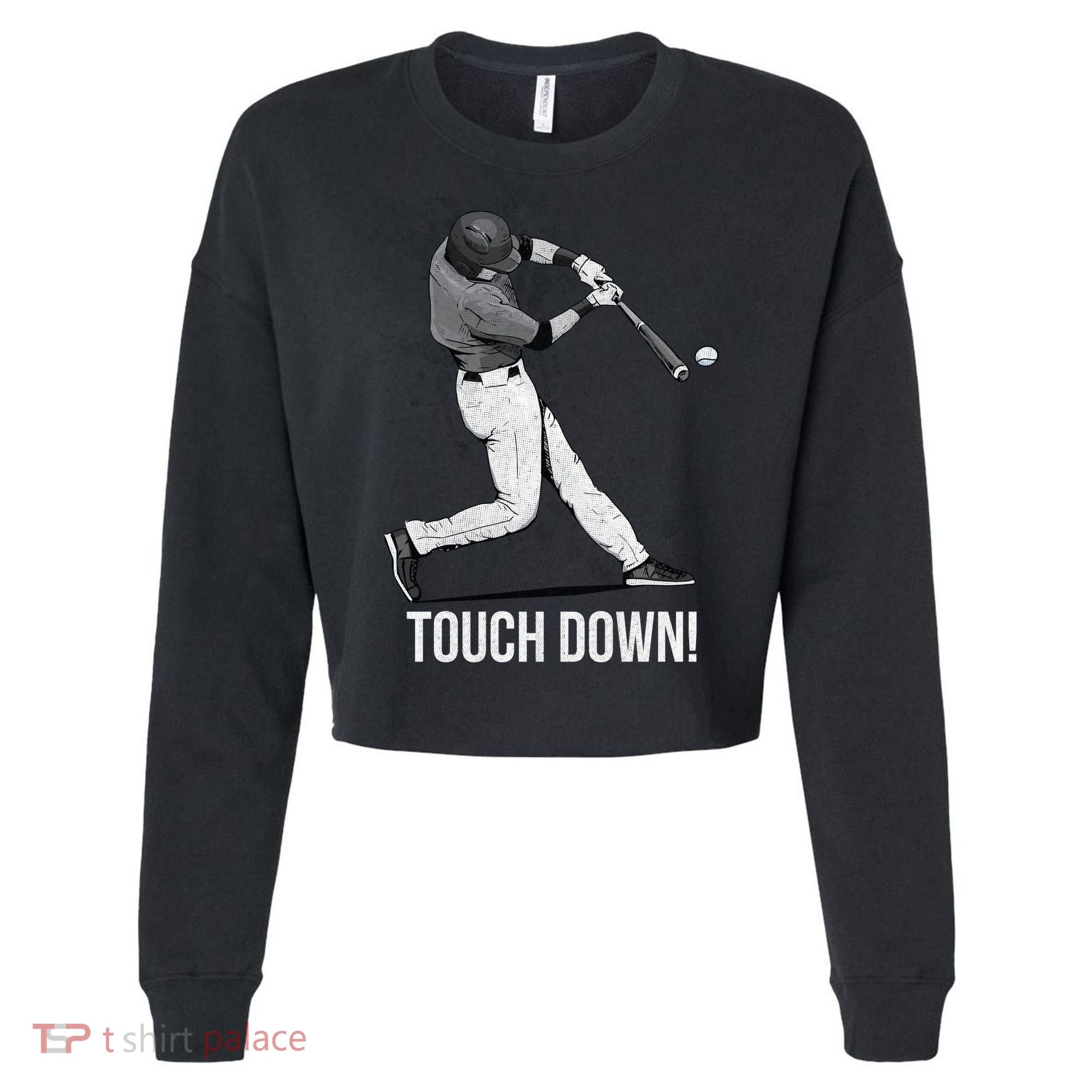 Touch Down Baseball Home Run Cropped Pullover Crew