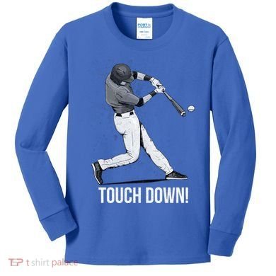 Touch Down Baseball Home Run Kids Long Sleeve Shirt