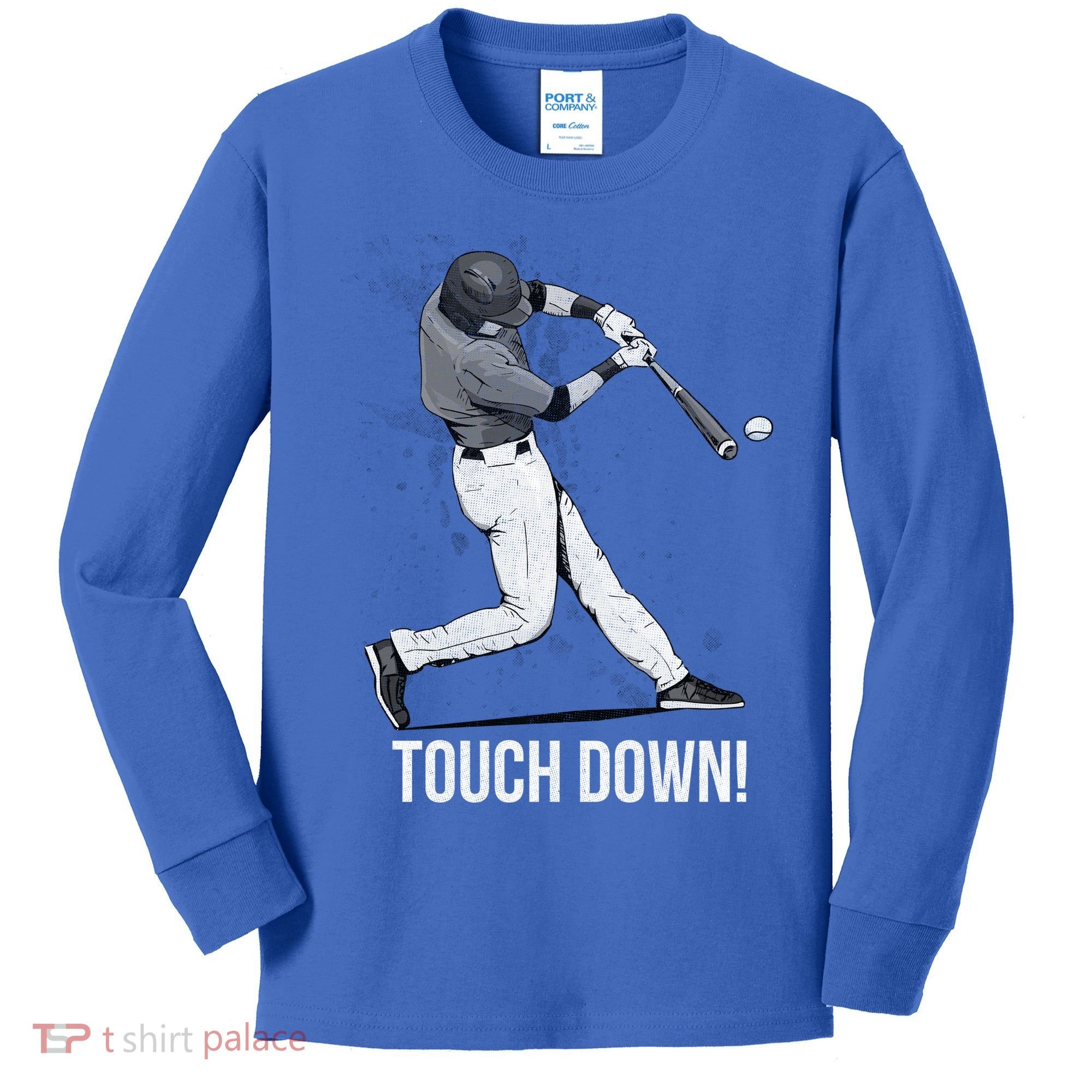 Touch Down Baseball Home Run Kids Long Sleeve Shirt