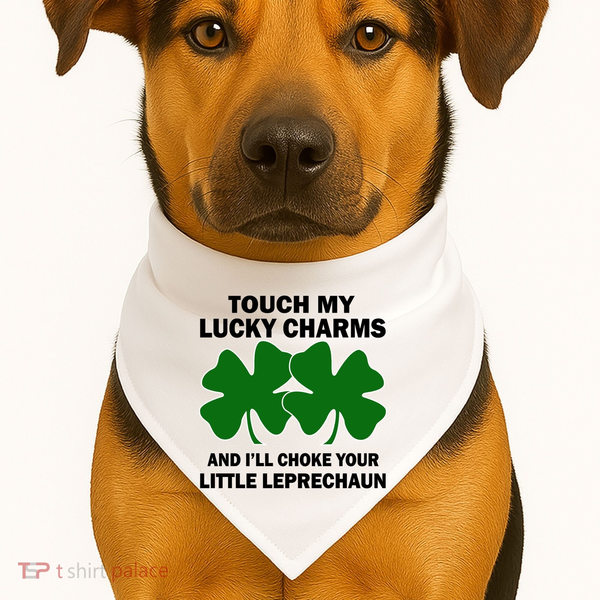 Touch My Lucky Charms And I'll Choke Your Leprechaun USA-Made Doggie Bandana