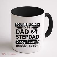 Tough Enough To Be A Dad & Stepdad Coffee Mug thumb 1