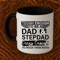 Tough Enough To Be A Dad & Stepdad Coffee Mug thumb 2