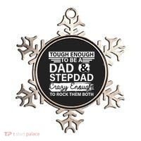 Tough Enough To Be A Dad & Stepdad Ornament thumb 0