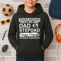 Tough Enough To Be A Dad & Stepdad Kids Hoodie thumb 2