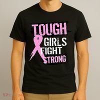 Tough Girls Fight Strong Breast Cancer T-Shirt thumb 3