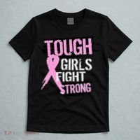 Tough Girls Fight Strong Breast Cancer T-Shirt thumb 5