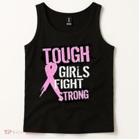 Tough Girls Fight Strong Breast Cancer Tank Top thumb 2