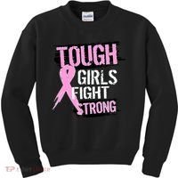 Tough Girls Fight Strong Breast Cancer Kids Sweatshirt thumb 0