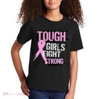 Tough Girls Fight Strong Breast Cancer Kids T-Shirt thumb 2