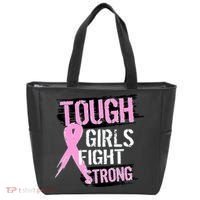 Tough Girls Fight Strong Breast Cancer Tote Bag thumb 0