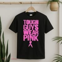 Tough Guys Wear Pink Breast Cancer Awareness T-Shirt thumb 2