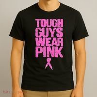 Tough Guys Wear Pink Breast Cancer Awareness T-Shirt thumb 3