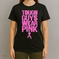 Tough Guys Wear Pink Breast Cancer Awareness T-Shirt thumb 4