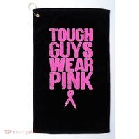 Tough Guys Wear Pink Breast Cancer Awareness Golf Towel thumb 0